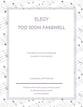 ELEGY - TOO SOON FAREWELL Orchestra sheet music cover
